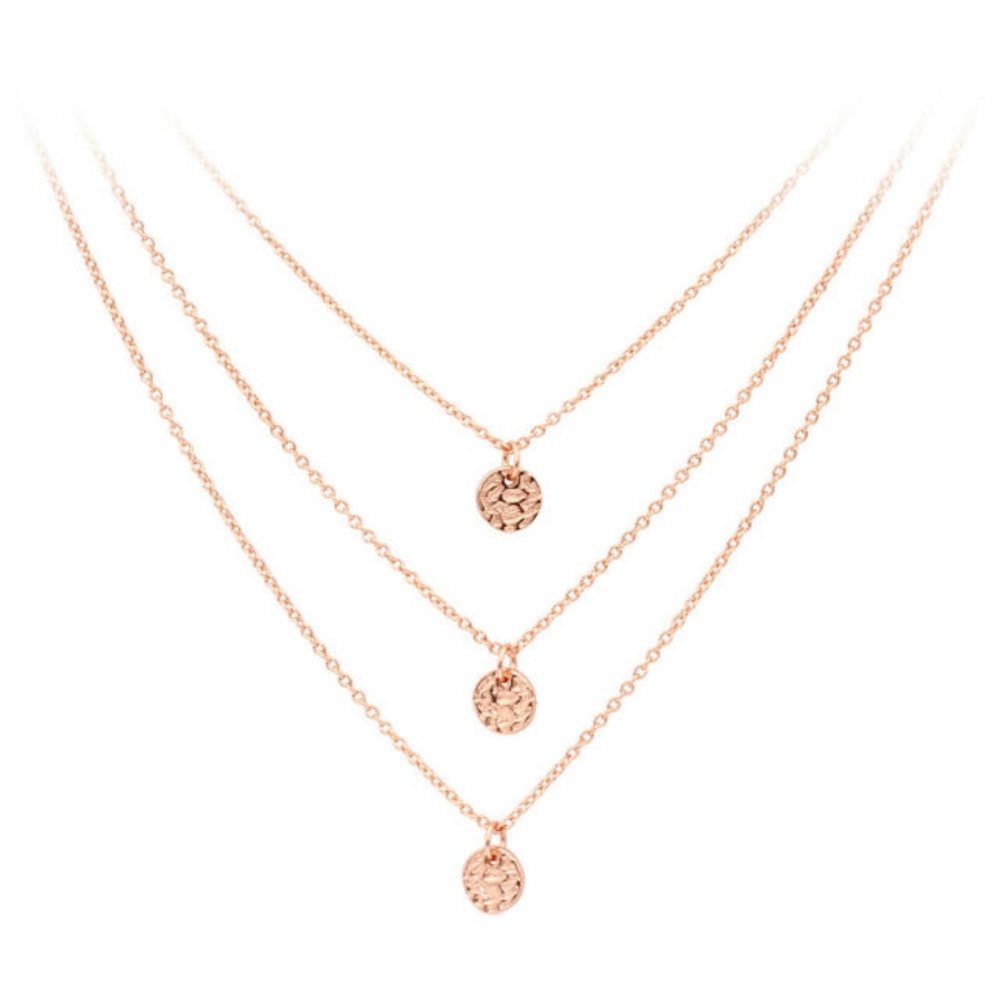 Gorjana Rose Gold plated 3 disc layered necklace